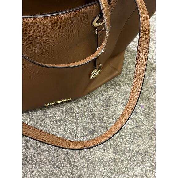 Michael Kors MK Walsh Camel Brown Saffiano Leather Tote Large Shoulder Bag Used - Picture 9 of 14